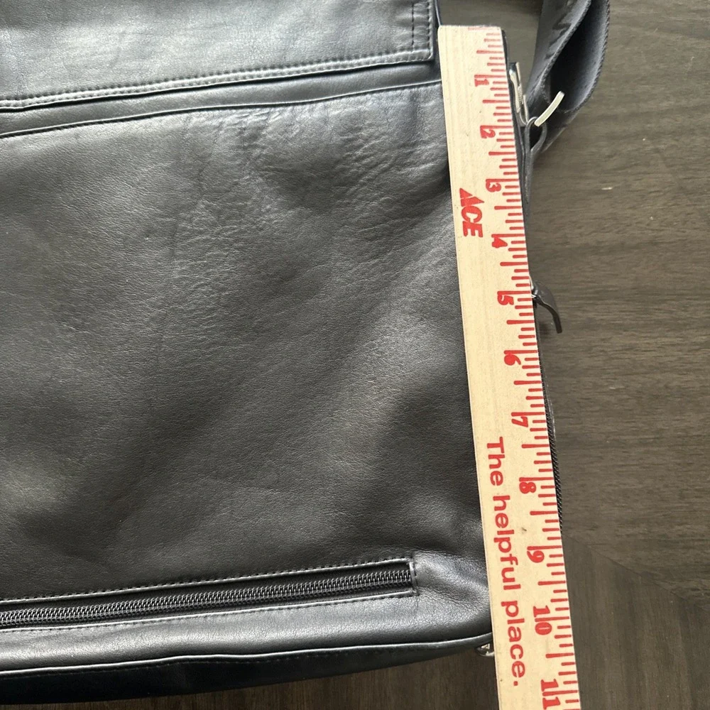 Mario Hernandez Laptop iPad Messenger Briefcase Crossbody Black Leather